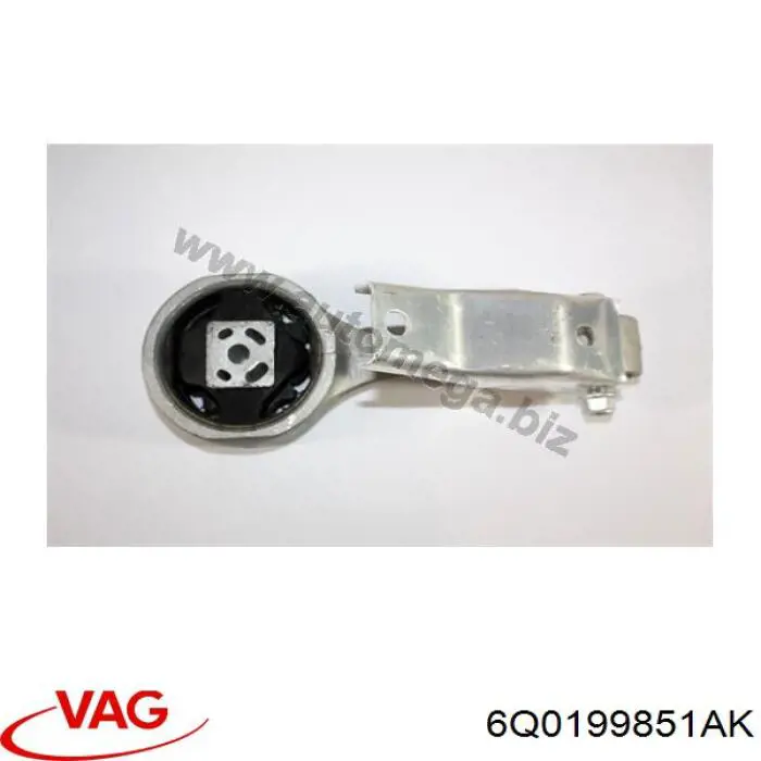 Coxim (suporte) traseiro de motor 6Q0199851AK VAG