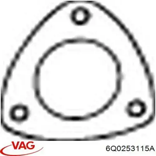 6Q0253115A VAG прокладка приемной трубы глушителя