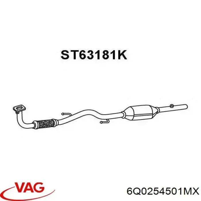 Глушитель, передняя часть VAG 6Q0254501MX цена, от 238.01 USD