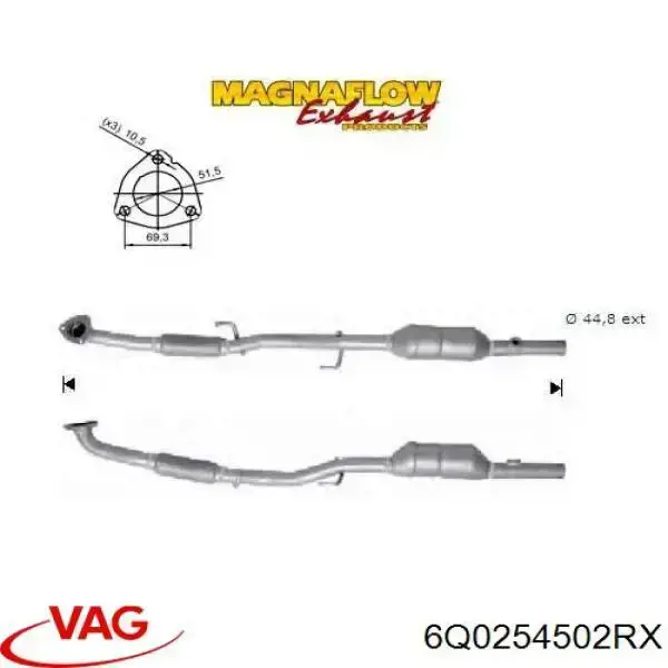 Глушитель, передняя часть VAG 6Q0254502RX цена, от 79.83 USD