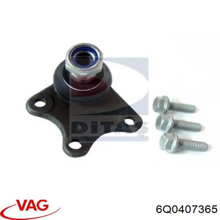 Нижняя левая шаровая опора 6Q0407365 VAG