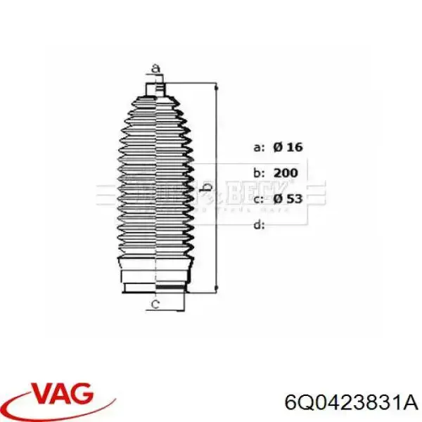Пыльник тяги VAG 6Q0423831A цена, от 7.16 USD
