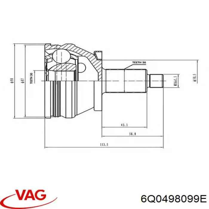 Граната колесная VAG 6Q0498099E цена, от 30.64 USD