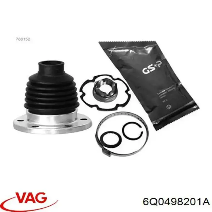 Пыльник шарнира угловых скоростей внутренний передний VAG 6Q0498201A цена, от 592.25 UAH