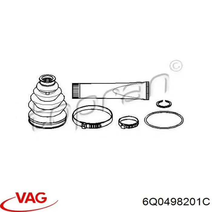 Пыльник ШРУСа внутренний 6Q0498201C VAG