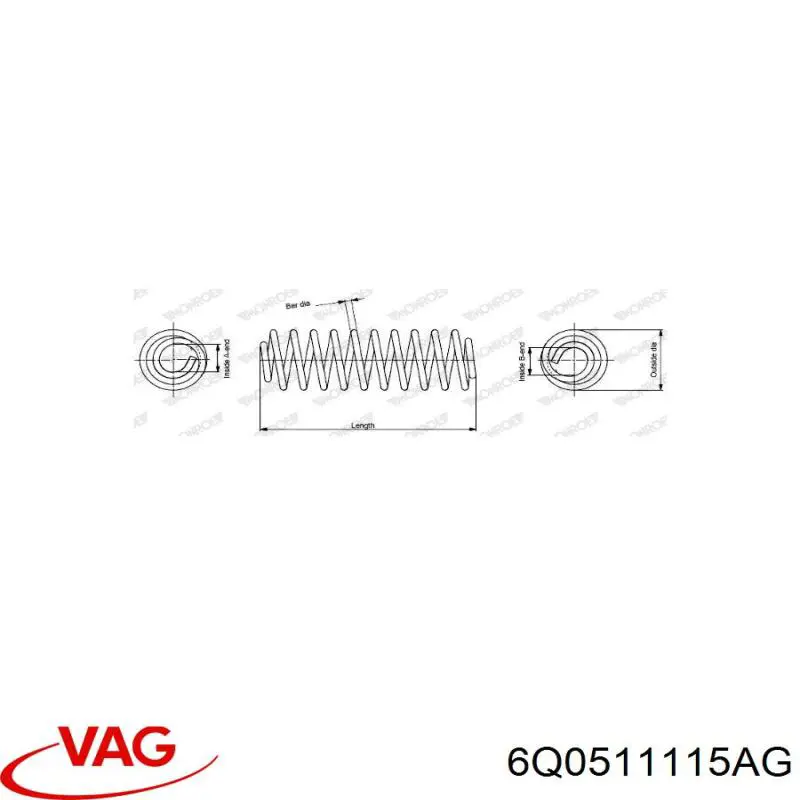 Пружина задняя VAG 6Q0511115AG
