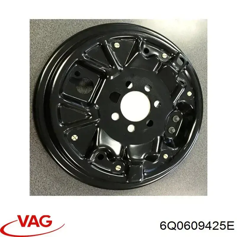 Купить 6Q0609425E VAG Диск опорный заднего тормозного барабана левый
