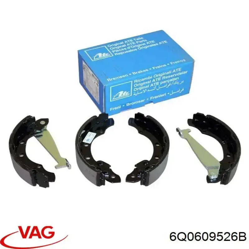 Купить 6Q0609526B VAG Задние барабанные тормозные колодки
