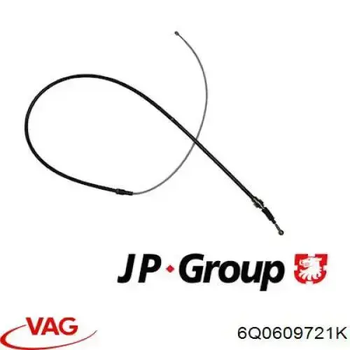 Задний трос ручника 6Q0609721K VAG