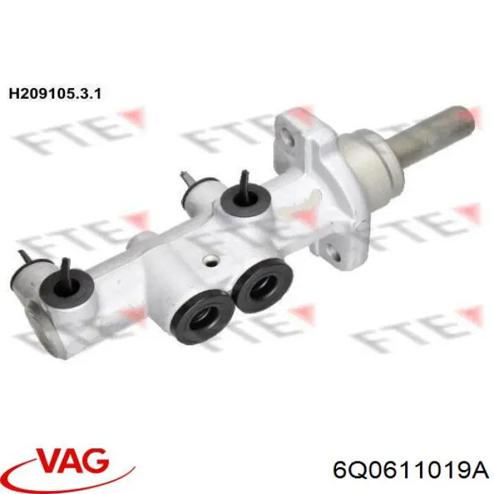 Купить 6Q0611019A VAG Главный тормозной цилиндр