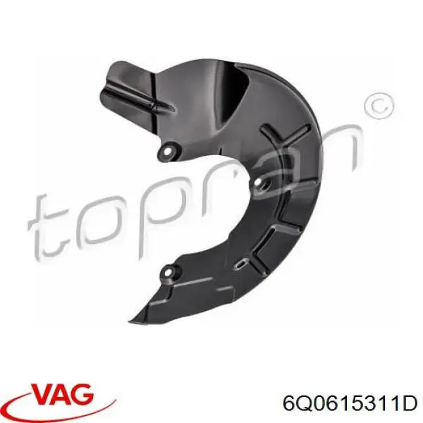 6Q0615311D VAG proteção do freio de disco dianteiro esquerdo