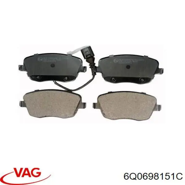 Передние тормозные колодки 6Q0698151C VAG