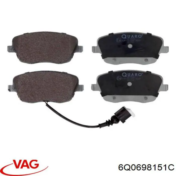 Купить 6Q0698151C VAG Колодки тормозные