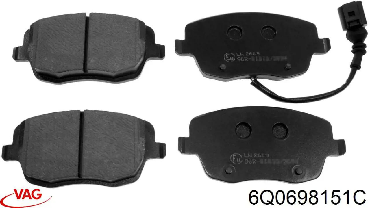 6Q0698151C VAG Колодки передние