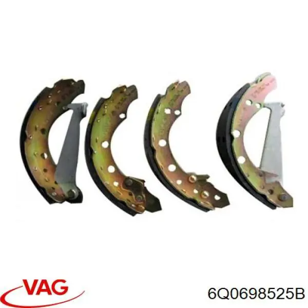 Купить 6Q0698525B VAG Задние барабанные тормозные колодки