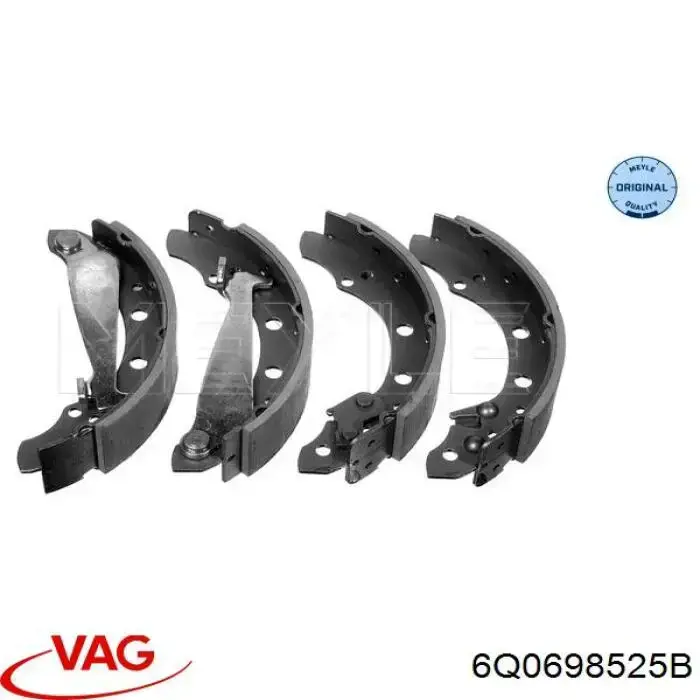Купить 6Q0698525B VAG Задние барабанные тормозные колодки