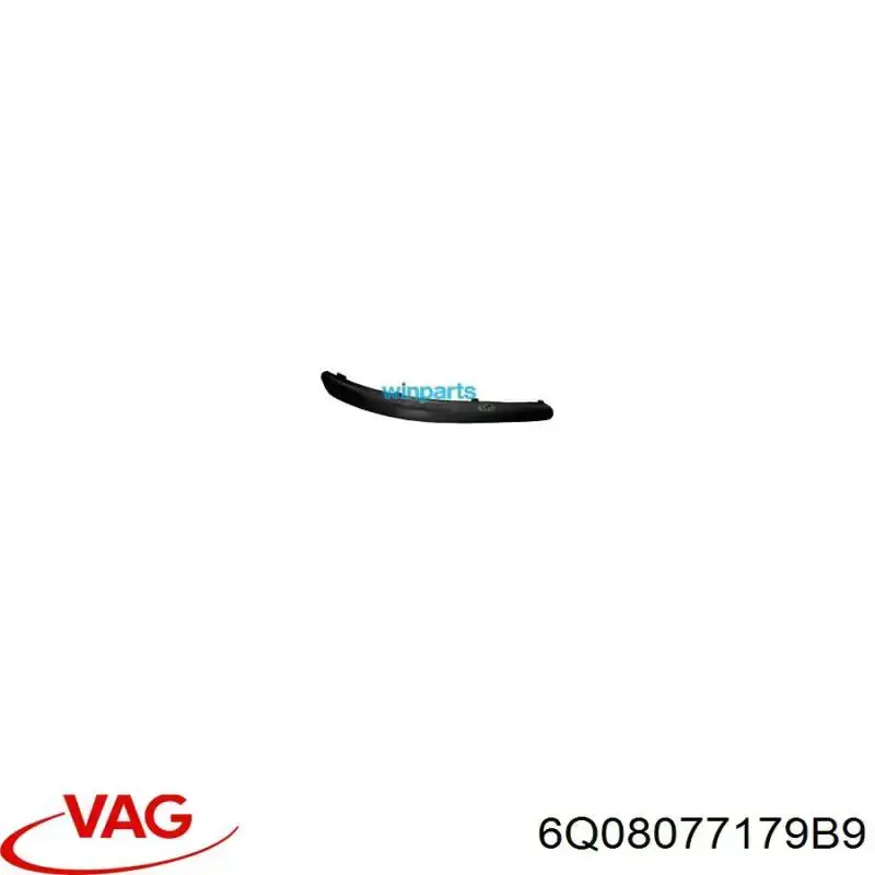 Молдинг бампера переднего левый 6Q08077179B9 VAG