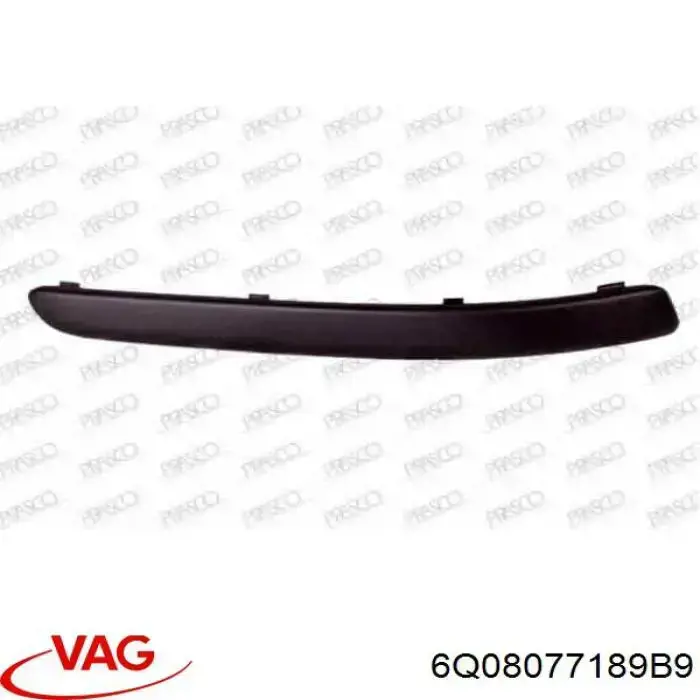 Купить 6Q08077189B9 VAG Молдинг бампера переднего правый
