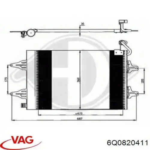 Конденсатор кондиционера VAG 6Q0820411 цена, от 59.28 USD