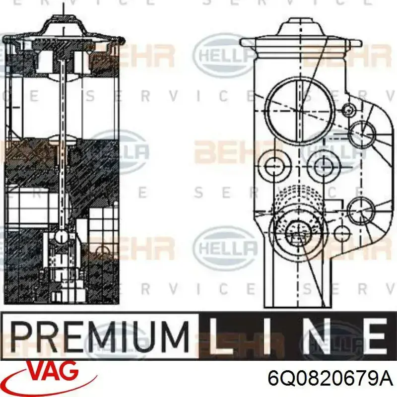 Купить 6Q0820679A VAG Клапан TRV кондиционера