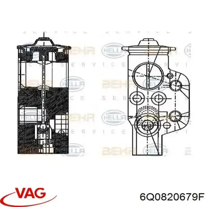 Клапан TRV кондиционера 6Q0820679F VAG