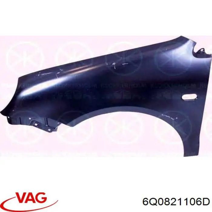 Купить 6Q0821106D VAG Крыло переднее правое