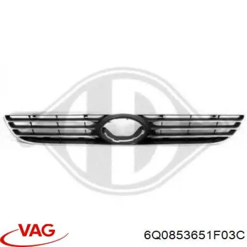 6Q0853651F03C VAG Решетка радиатора