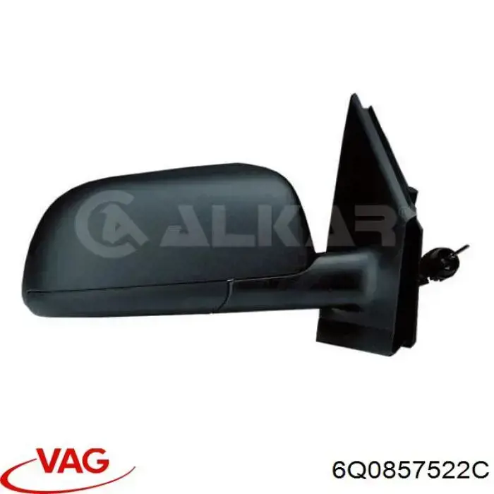 Стекло правого зеркала заднего вида 6Q0857522C VAG