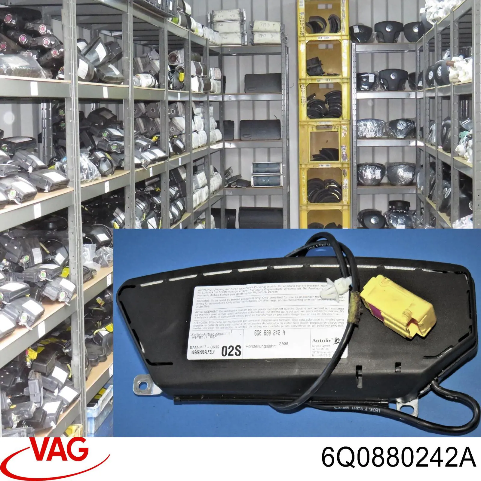 Подушка Айрбег спинки сидения правого VAG 6Q0880242A цена, от 39.55 USD