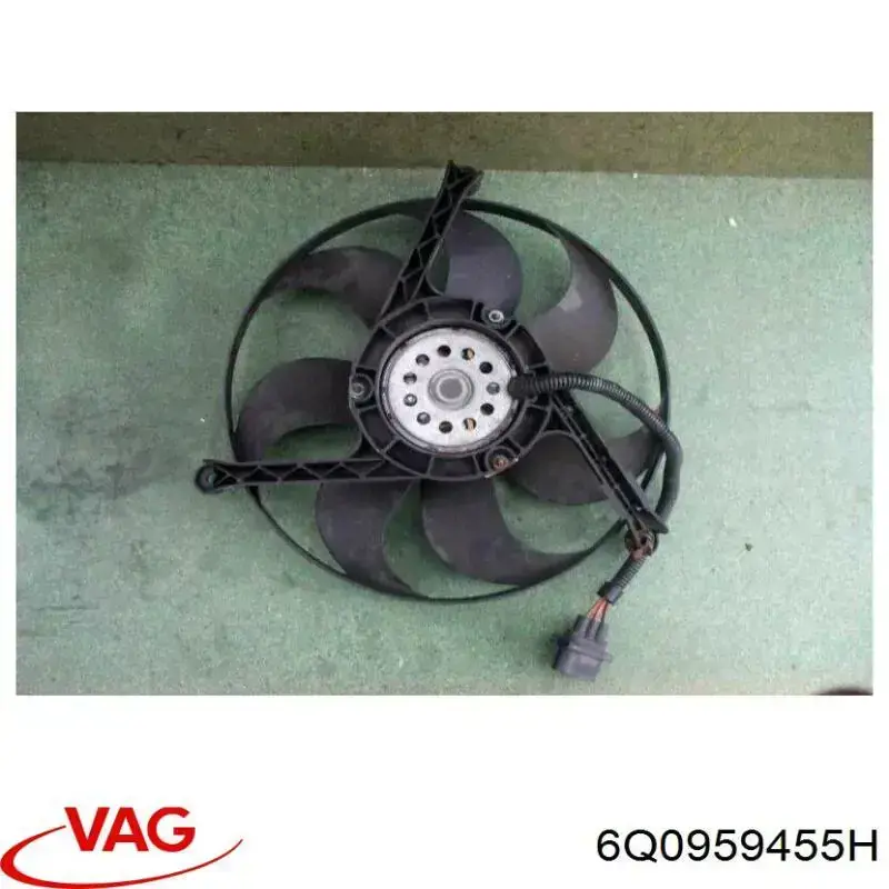 6Q0959455H VAG ventilador elétrico de esfriamento montado (motor + roda de aletas)