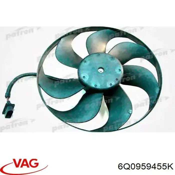 6Q0959455K VAG ventilador elétrico de esfriamento montado (motor + roda de aletas)