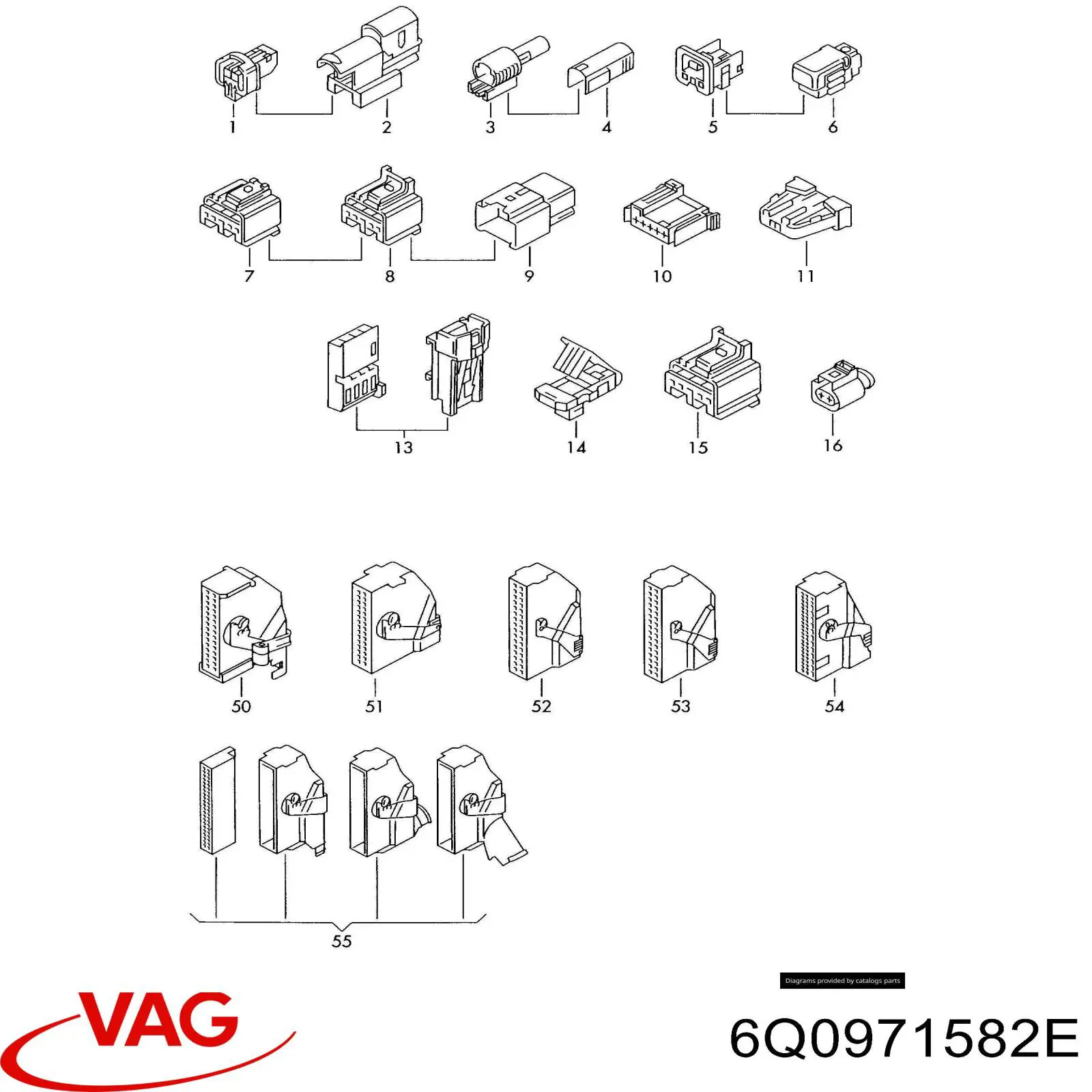 6Q0971582E VAG anel airbag de contato, cabo plano do volante