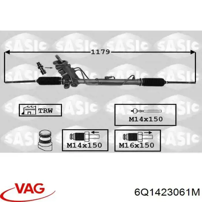 Рулевая рейка 6Q1423061M VAG