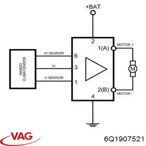 Резистор (сопротивление) вентилятора печки (отопителя салона) VAG 6Q1907521