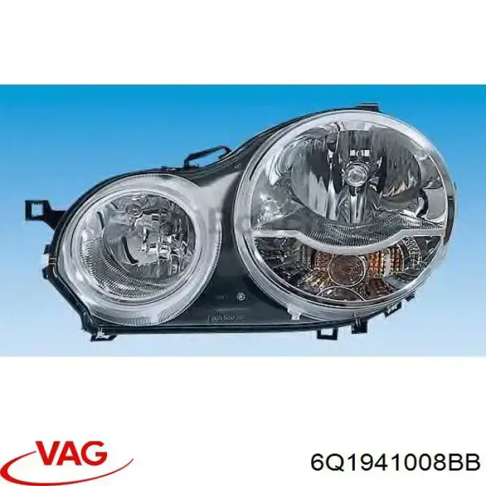 Правая фара 6Q1941008BB VAG