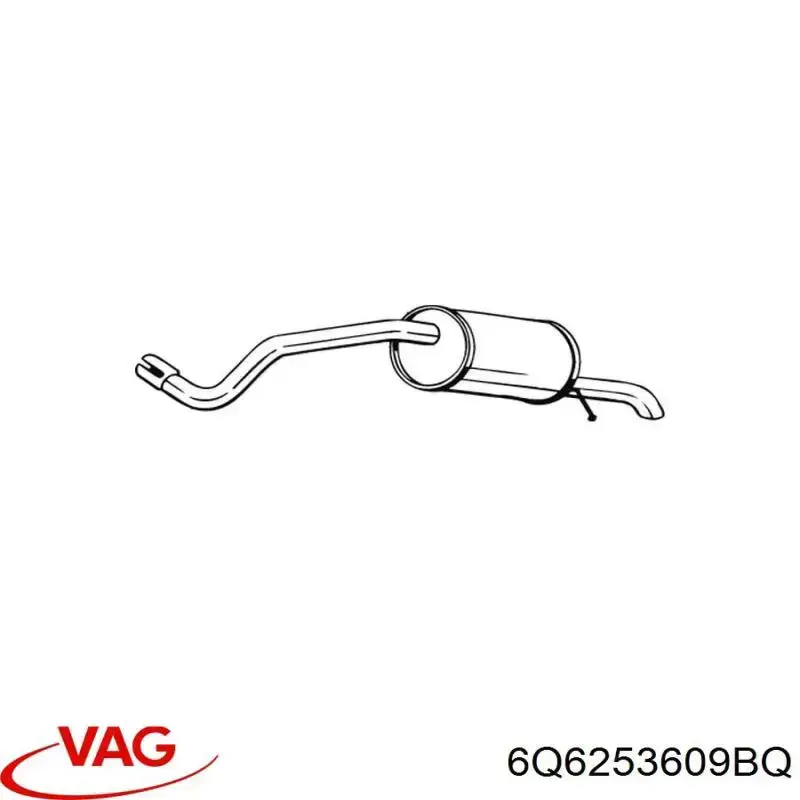 Купить 6Q6253609BQ VAG Глушитель задний