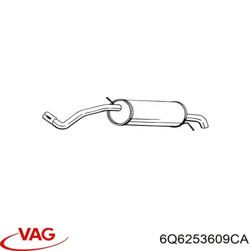 Выхлоп задний VAG 6Q6253609CA цена, от 115.85 USD