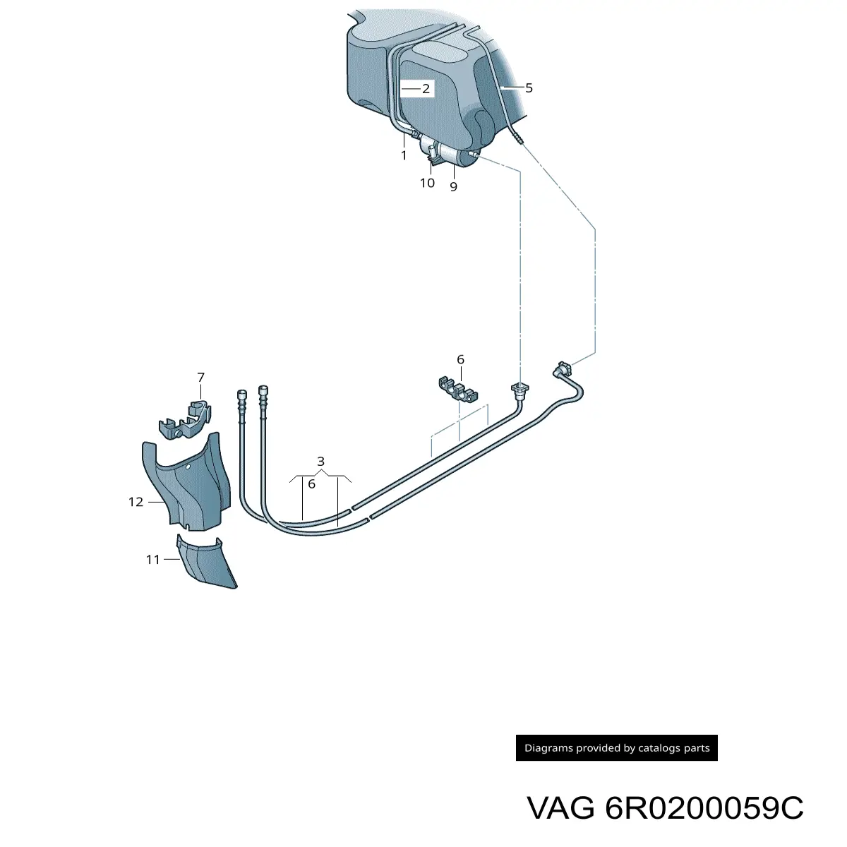 Трубка топливная, комплект VAG 6R0200059C