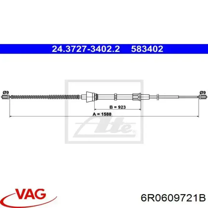 Задний трос ручника VAG 6R0609721B цена, от 12.74 USD
