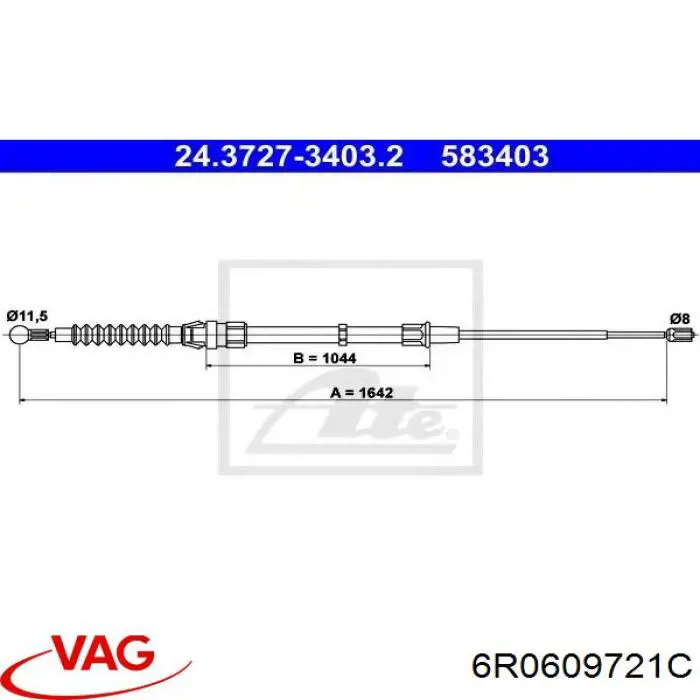 Купить 6R0609721C VAG Тормоз стояночный