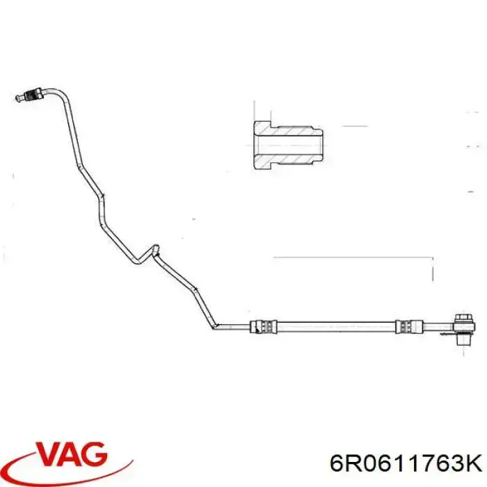 Шланг тормозной передний VAG 6C0614749 цена, от 6.39 USD