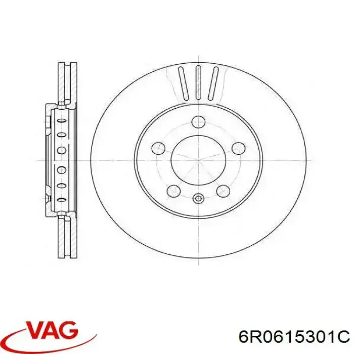 6R0615301C VAG диск тормозной передний
