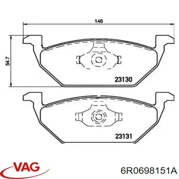 Купить 6R0698151A VAG Колодки тормозные