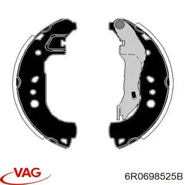 Задние барабанные колодки 6R0698525B VAG