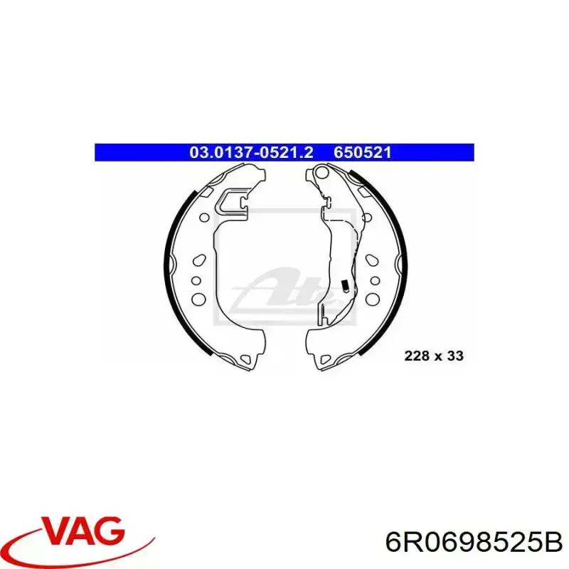Барабанные колодки VAG 6R0698525B
