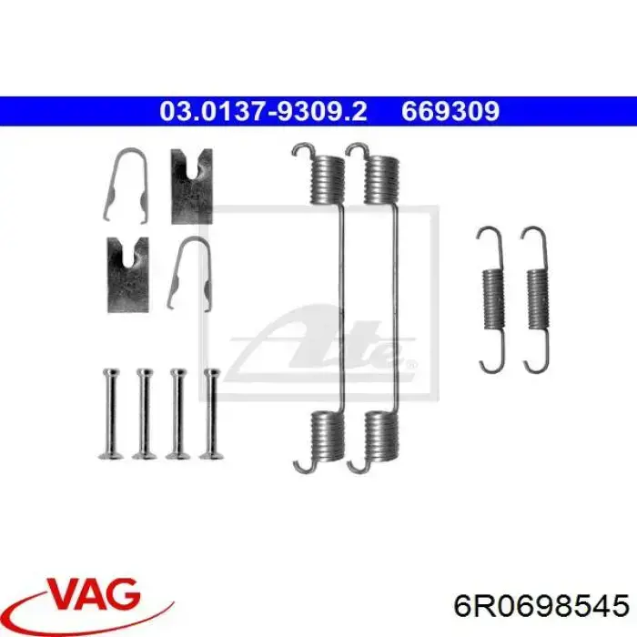Ремкомплект тормозов задних VAG 6R0698545