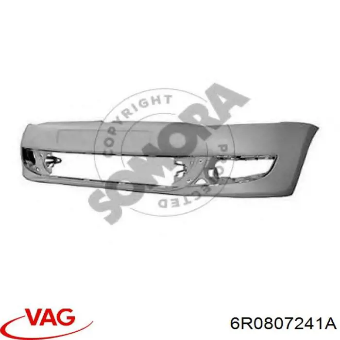 6R0807241A VAG Передняя заглушка бампера буксировочного крюка