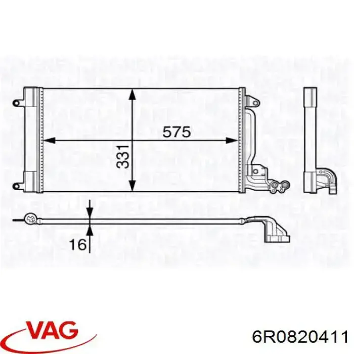6R0820411 VAG радиатор кондиционера