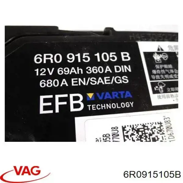 6R0915105B VAG Batería original y equivalente
