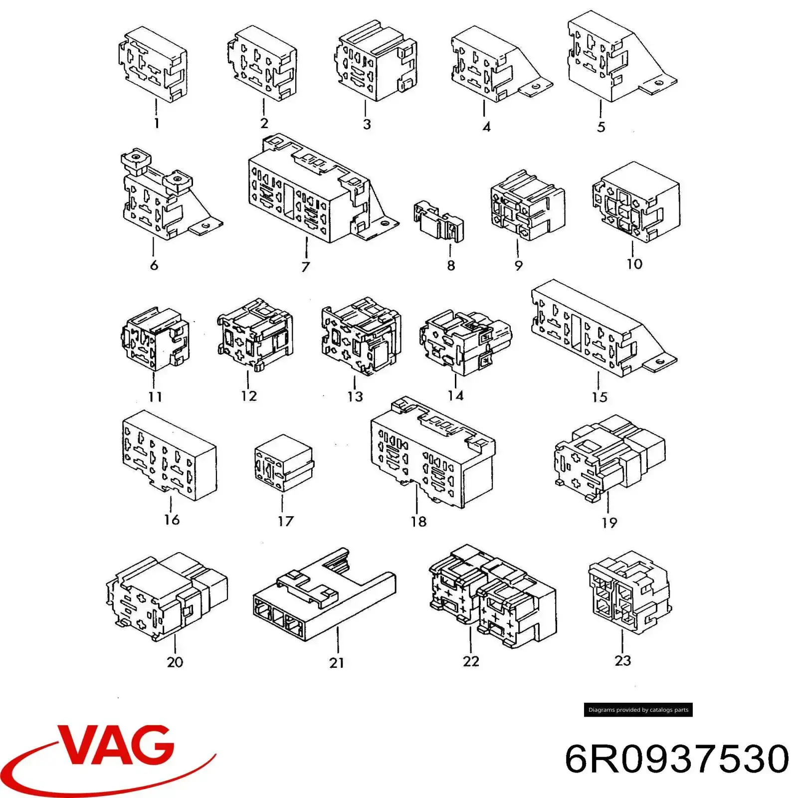 6R0937530 VAG Блок предохранителей задний салонный